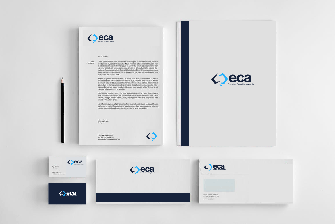 Identity, logo design for ECA Australia by Squaredots's professional design team